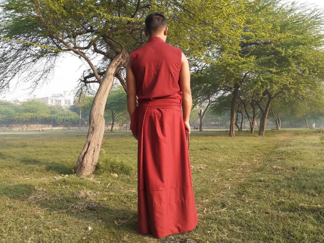 Tibetan Buddhist Monk Skirt- Shamthap,Monk Lower Robe,Monastry Style,Buddhist Meditation Skirt,Monk Nun Prayer Lower Wrap,Temple Clothing