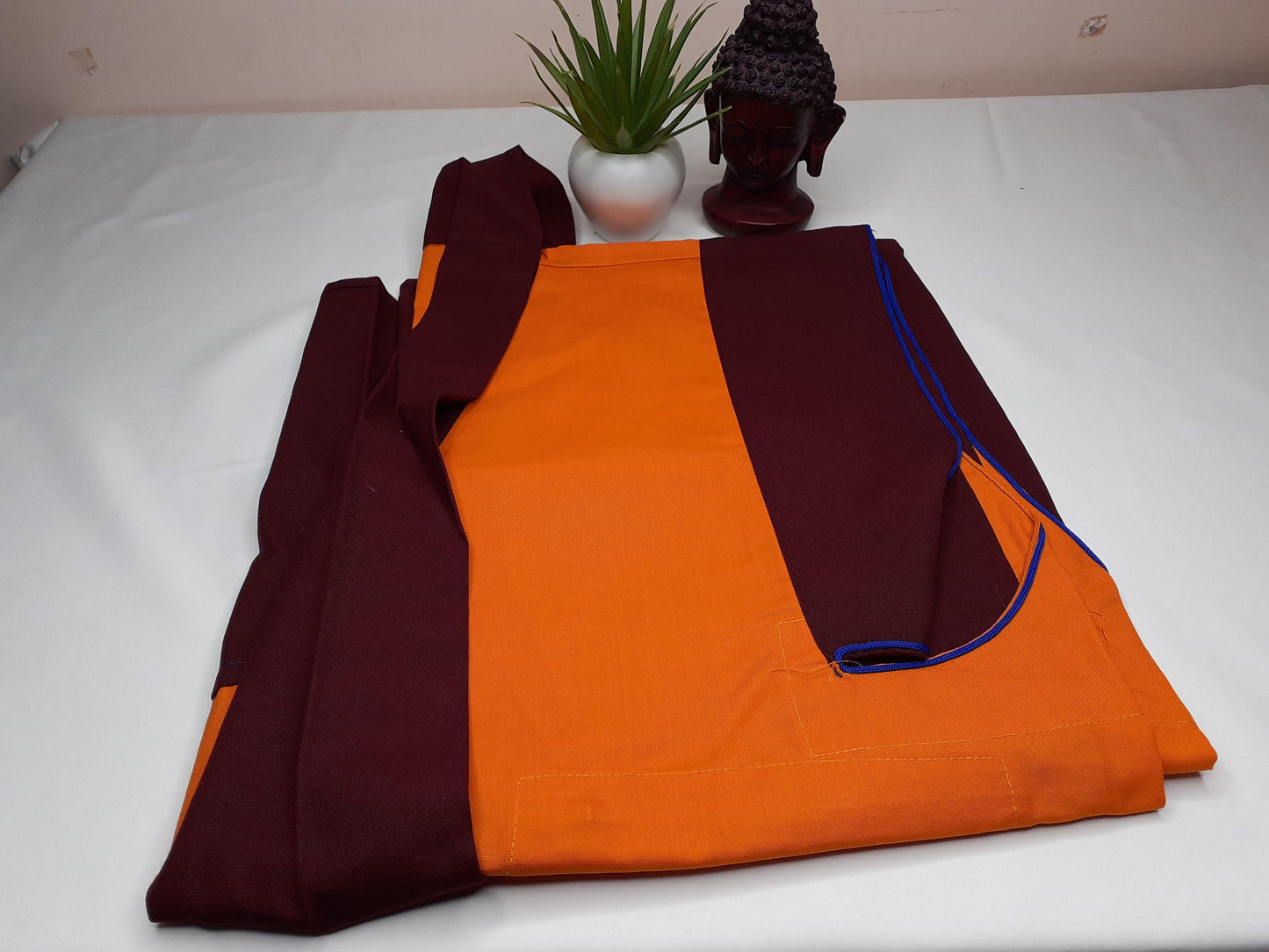 Hand-Tailored Pure Cotton Tibetan Buddhist Monk Complete Robe Set,Zen Spiritual Dress,Monastry Style Meditation Cloth,Buddhist Nun Costume