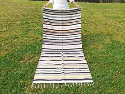 Artisan Organic Cotton Yoga and Meditation Rugs,Handwoven Meditation Floor Mat,Indian Handloomed Rug,Cotton Yoga Mat,Natural Fibre Rug