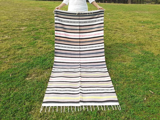 Artisan Organic Cotton Yoga and Meditation Rugs,Handwoven Meditation Floor Mat,Indian Handloomed Rug,Cotton Yoga Mat,Natural Fibre Rug