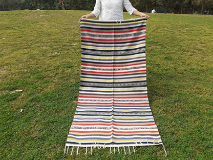 Artisan Organic Cotton Yoga Rugs,Handwoven Meditation Floor Mat,Indian Handloomed Rug,Cotton Yoga Mat,Natural Fibre Rug,