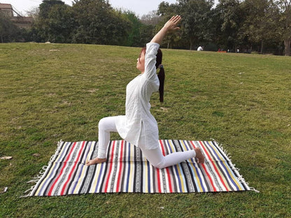 Artisan Organic Cotton Yoga Rugs,Handwoven Meditation Floor Mat,Indian Handloomed Rug,Cotton Yoga Mat,Natural Fibre Rug,