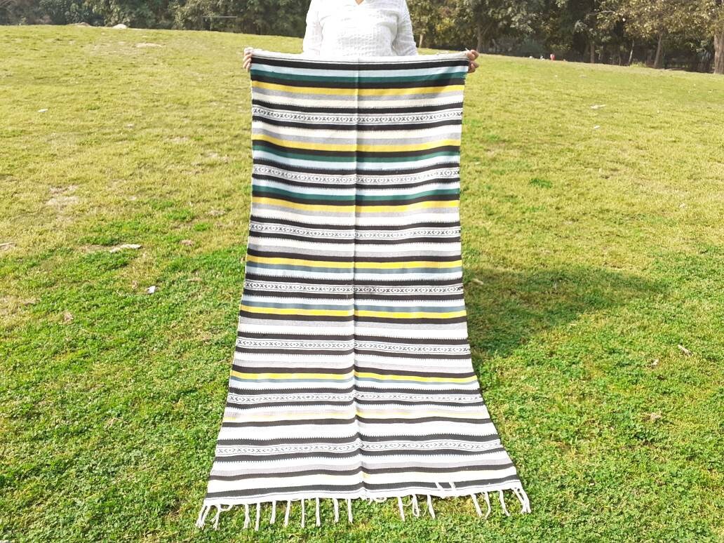 Organic Cotton Natural Yoga And Meditation Mat,Handwoven Meditation Floor Rugs,Indian Artisan Meditation M