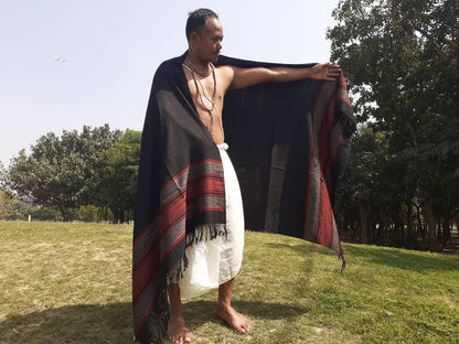 Handwoven Embroidered Himalayan Sheep Wool Meditation Shawl,Himalayan Prayer Blanket,Himalayan Wool,Kullu Shawl,Handmade Indian Prayer Wrap
