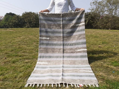 Artisan Organic Cotton Meditation Rugs,Handwoven Meditation Floor Mat,Indian Handloomed Rug,Indian Cotton Meditation Mat,Natural Fibre Rug