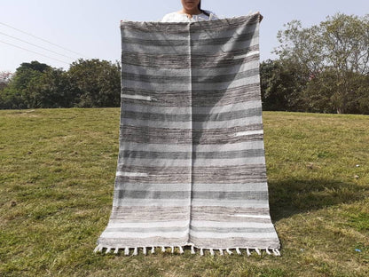 Artisan Organic Cotton Meditation Rugs,Handwoven Meditation Floor Mat,Indian Handloomed Rug,Indian Cotton Meditation Mat,Natural Fibre Rug