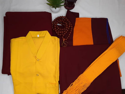 Custom-Made Pure Cotton Tibetan Buddhist Monk Complete Robe Set,Monastery Zen Spiritual Clothing,Buddhist Nun Costume,Tibetan Prayer Dress