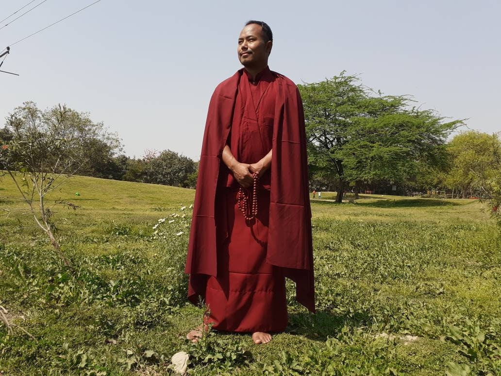Tibetan Buddhist Monk Robe Set, Buddhist Monk Robe,Monastry style,Buddhist Meditation Dress, Monk Costumes,Temple clothing, Spiritual fabric