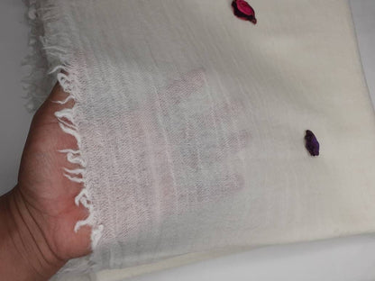ADI YOGI X-Large Handwoven White Pure Himalayan Angora Wool Meditation Shawl,Himalayan Wool Blanket,Wool Prayer Wrap,Indian Prayer Shawl
