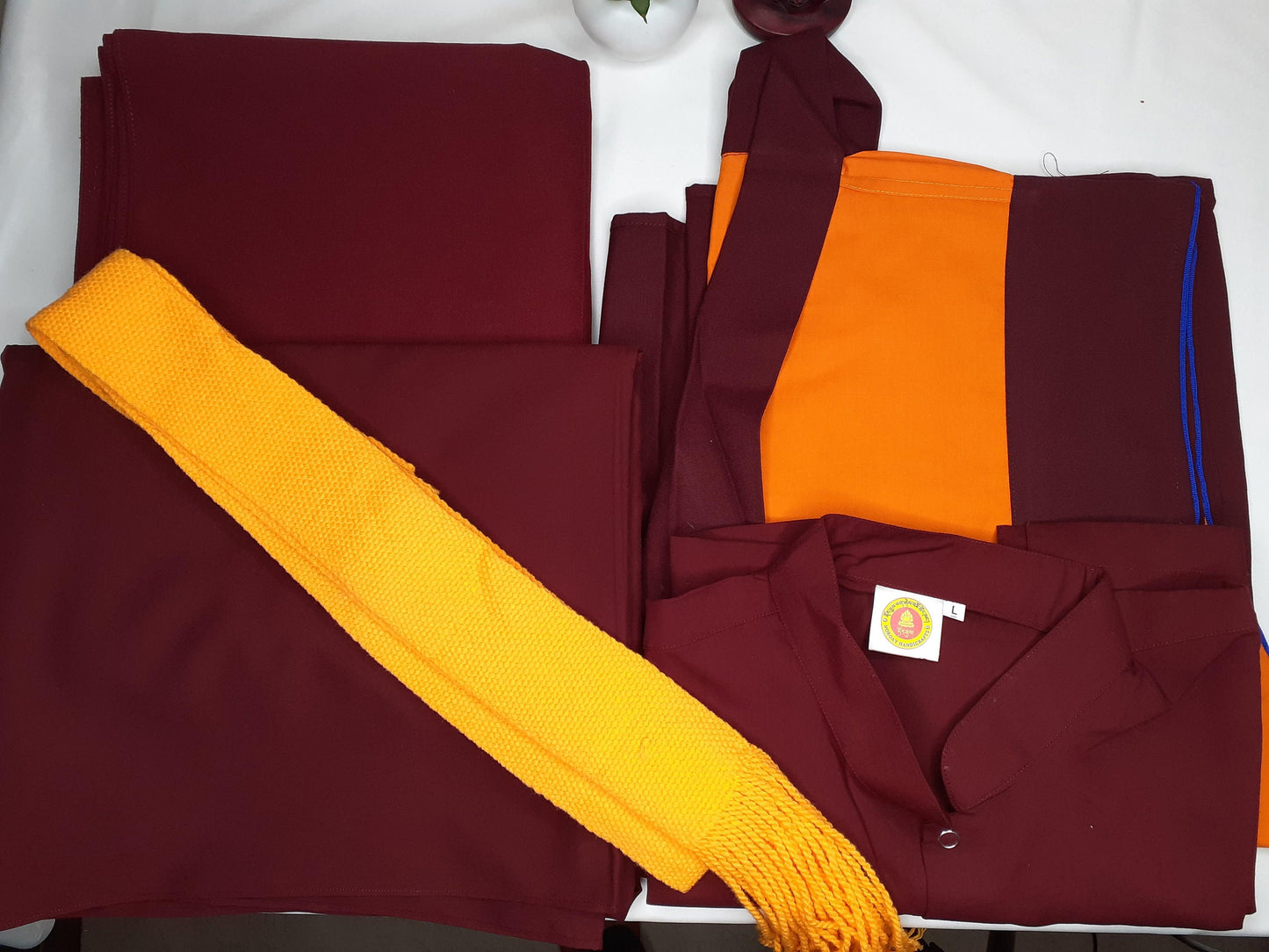 Complete Tibetan Buddhist Monk Robe Set,Buddhist Monk Dress,Monastery Meditation Cloth,Buddhist Monk/Nun Costume,Temple Spiritual Clothing