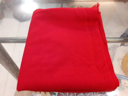 Handwoven Red Pure Pashmina Wool Meditation Shawl,Cashmere Pashima Prayer Blanket, Himalayan Cashmere Scarf, Pashmina Wool Wrap