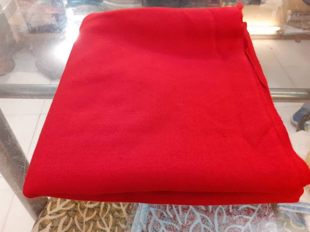 Handwoven Red Pure Pashmina Wool Meditation Shawl,Cashmere Pashima Prayer Blanket, Himalayan Cashmere Scarf, Pashmina Wool Wrap