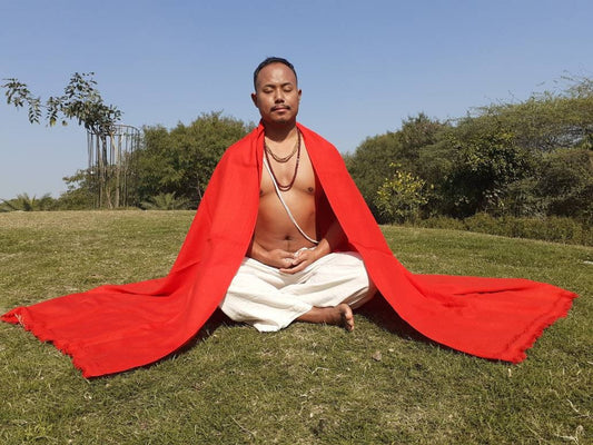 Handwoven Red Pure Pashmina Wool Meditation Shawl,Cashmere Pashima Prayer Blanket, Himalayan Cashmere Scarf, Pashmina Wool Wrap