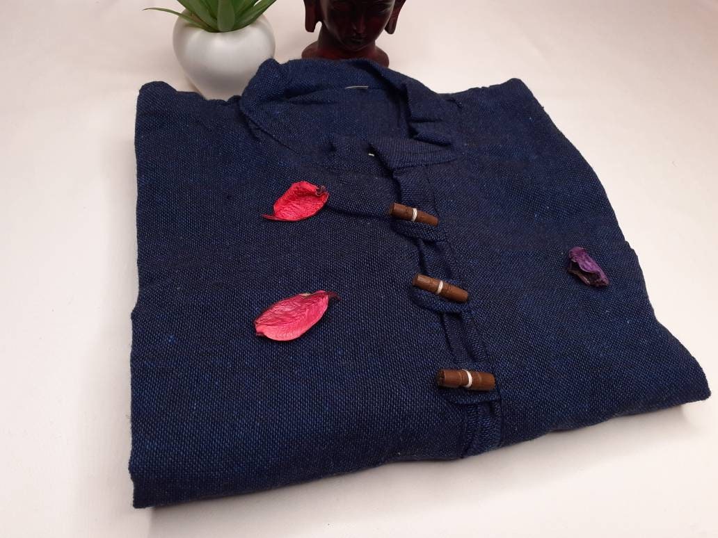 Custom-Made YOGI Mens Indian Khadi Cotton Yoga and Meditation Cloth Set,Breathable Fabric Straight Pant And Indian Kurta Set