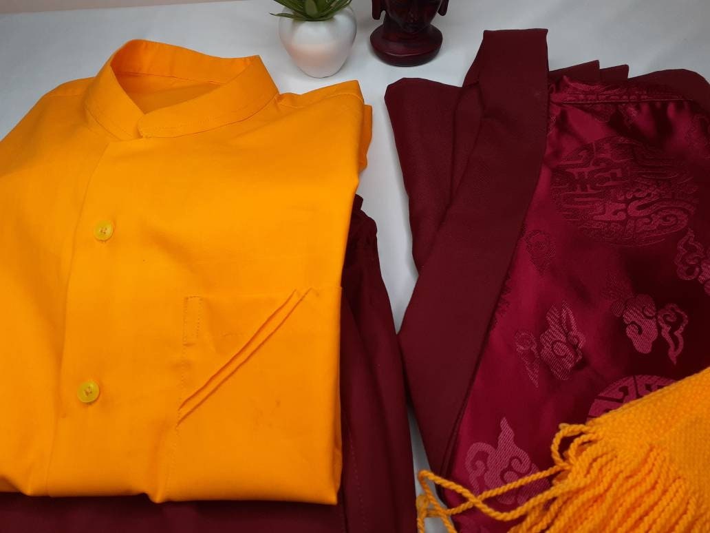 Tibetan Buddhist Monk Robe Set, Buddhist Monk Robe,Monastry style,Buddhist Meditation Dress, Monk Costumes,Temple clothing, Spiritual fabric
