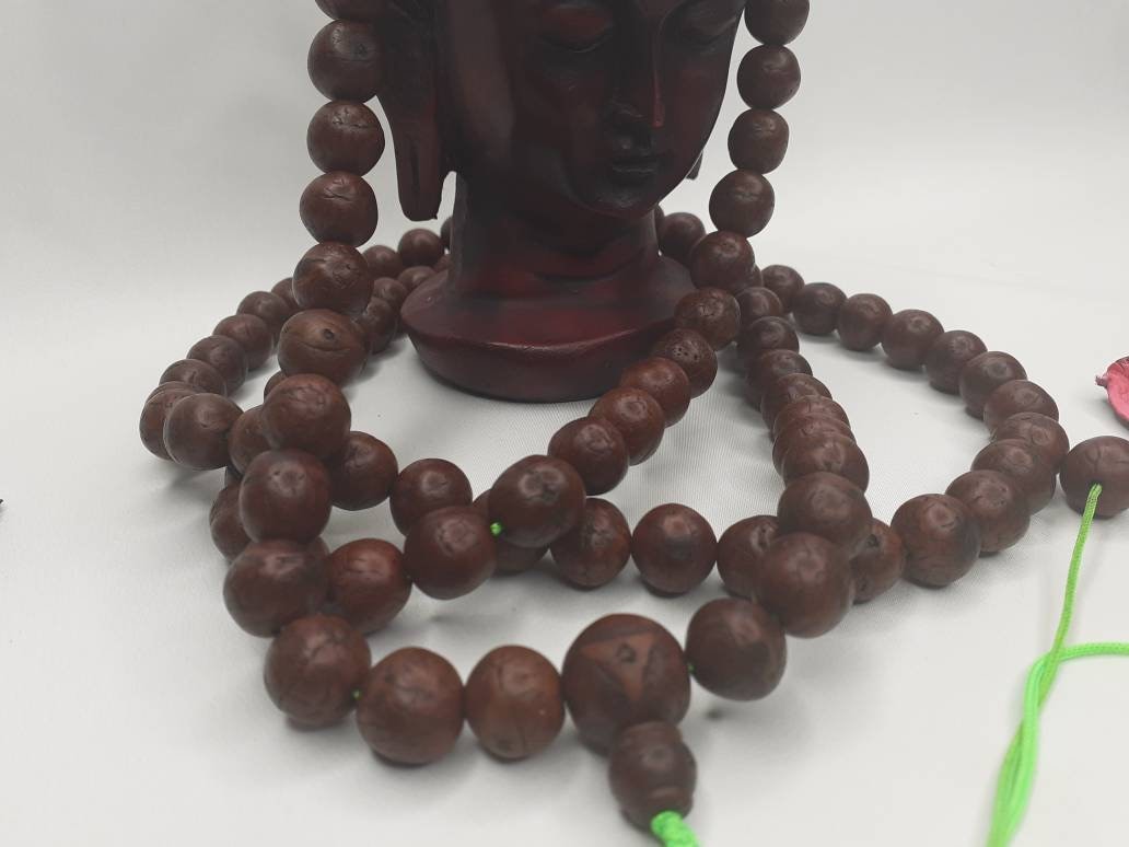 12mm  Old Phoenix One Eye Bodhi Seeds Mala, Buddhist beads,Tibetan Bodhi Beads, Prayer Mala,Nepali Bodhi Seed