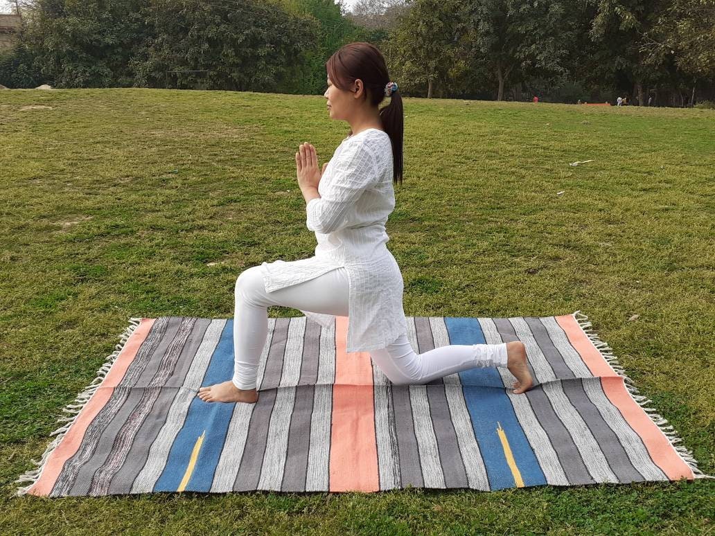 Artisan Organic Cotton Yoga and Meditation Rugs,Handwoven Meditation Floor Mat,Indian Handloomed Rug,Cotton Yoga Mat,Natural Fibre Rug