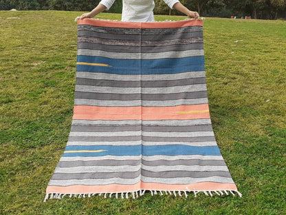 Artisan Organic Cotton Yoga and Meditation Rugs,Handwoven Meditation Floor Mat,Indian Handloomed Rug,Cotton Yoga Mat,Natural Fibre Rug