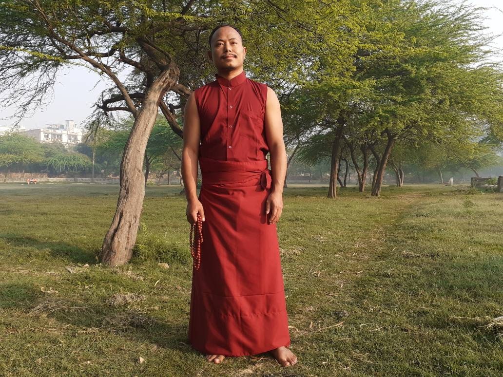 Tibetan Buddhist Monk Skirt- Shamthap,Monk Lower Robe,Monastry Style,Buddhist Meditation Skirt,Monk Nun Prayer Lower Wrap,Temple Clothing