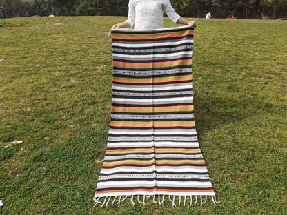 Artisan Organic Cotton Yoga Rugs,Handwoven Meditation Floor Mat,Indian Handloomed Rug,Cotton Yoga Mat,Natural Fibre Rug