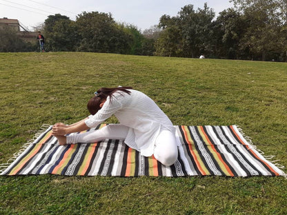 Artisan Organic Cotton Yoga Rugs,Handwoven Meditation Floor Mat,Indian Handloomed Rug,Cotton Yoga Mat,Natural Fibre Rug