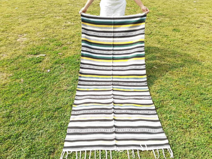 Organic Cotton Natural Yoga And Meditation Mat,Handwoven Meditation Floor Rugs,Indian Artisan Meditation M