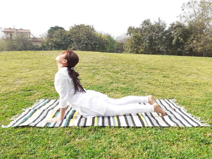 Organic Cotton Natural Yoga And Meditation Mat,Handwoven Meditation Floor Rugs,Indian Artisan Meditation M