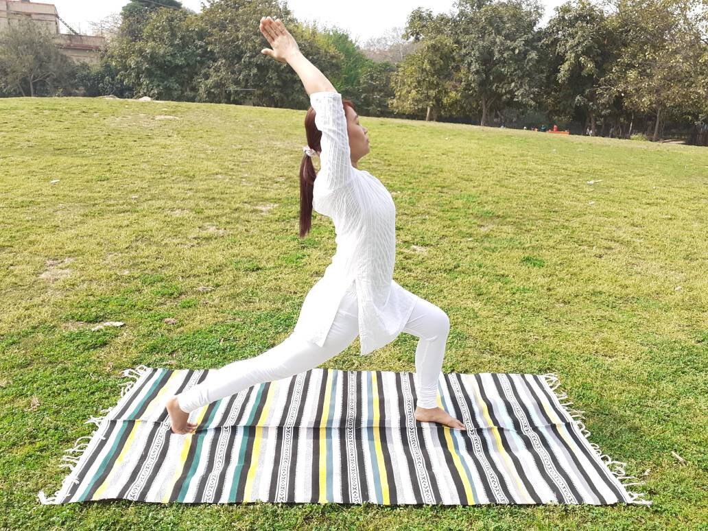 Organic Cotton Natural Yoga And Meditation Mat,Handwoven Meditation Floor Rugs,Indian Artisan Meditation M