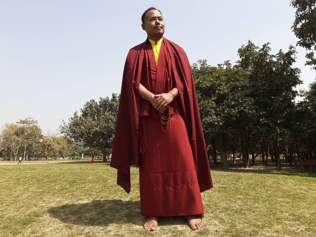 Tibetan Buddhist  Nun Dress, Monk Robe,Monastry style, Meditation Skirt, Monk  Nun Costumes, Temple clothing, Spiritual fabric, Lama cotton,