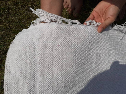 Artisan Handwoven Organic Cotton  Meditation Rug,Handwoven Meditation Floor Mat,Indian Handloomed Rug,Cotton Prayer Mat,Natural Fibre Rug
