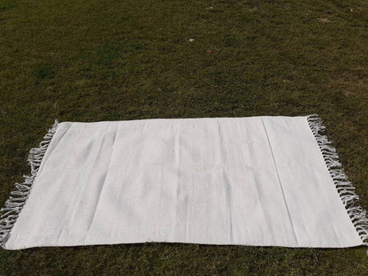 Artisan Handwoven Organic Cotton  Meditation Rug,Handwoven Meditation Floor Mat,Indian Handloomed Rug,Cotton Prayer Mat,Natural Fibre Rug