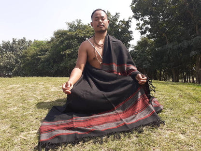 Handwoven Embroidered Himalayan Sheep Wool Meditation Shawl,Himalayan Prayer Blanket,Himalayan Wool,Kullu Shawl,Handmade Indian Prayer Wrap
