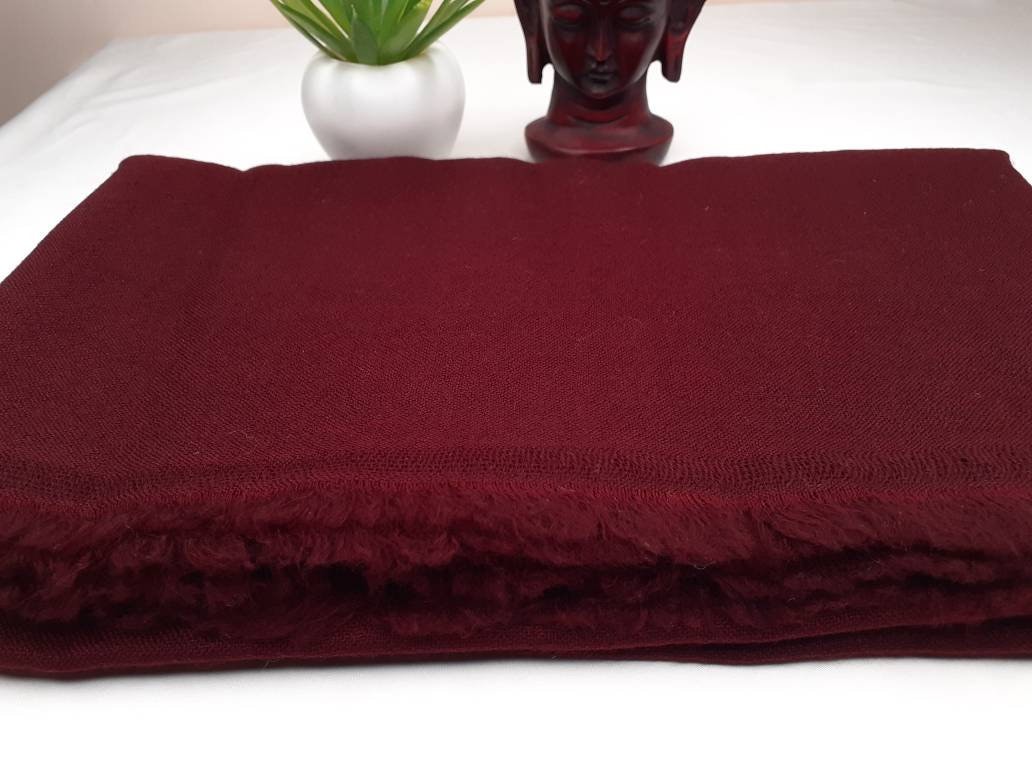 SHAKYAMUNI Handwoven Buddhist Lama Monk Pure Cashmere Wool Meditation Shawl,Buddhist Prayer Blanket,Burgundy Himalayan Cashmere Wool Wrap