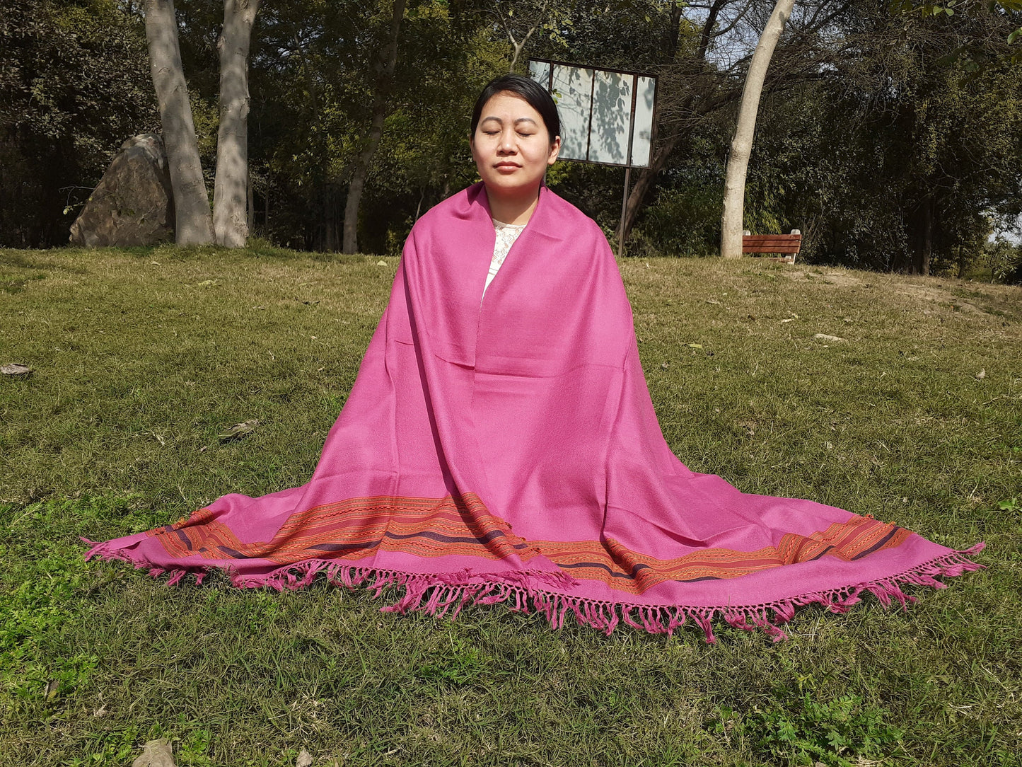 Handwoven Cashmere SheepWool Meditation Shawl,Ethnic Blanket, Himalayan Wool,Indian Fabric,Himalayan Wrap,Handmade Indian Shawl, Kullu Shawl