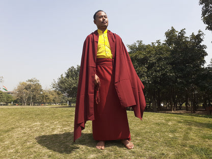 Custom-Made Pure Cotton Tibetan Buddhist Monk Meditation Robe Set,Monastry Style Layman Spiritual Dress, Zen Prayer Costumes/ Clothing