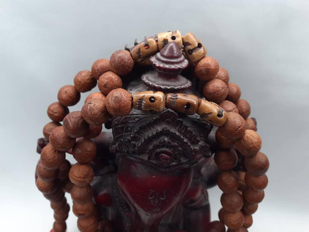Bodhi Seeds And Skull Bone Beads Mala,Buddhist Prayer  beads,Tibetan Prayer Beads, Meditation tools,Monk bracelet,Skull Bone Beads,