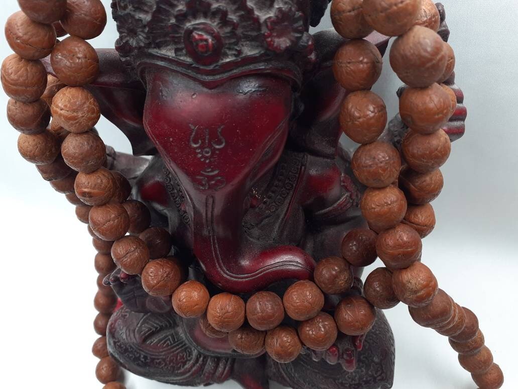 Bodhi Seeds And Skull Bone Beads Mala,Buddhist Prayer  beads,Tibetan Prayer Beads, Meditation tools,Monk bracelet,Skull Bone Beads,