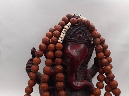Bodhi Seeds And Skull Bone Beads Mala,Buddhist Prayer  beads,Tibetan Prayer Beads, Meditation tools,Monk bracelet,Skull Bone Beads,