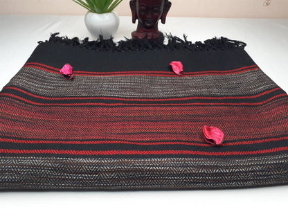 Handwoven Embroidered Himalayan Sheep Wool Meditation Shawl,Himalayan Prayer Blanket,Himalayan Wool,Kullu Shawl,Handmade Indian Prayer Wrap