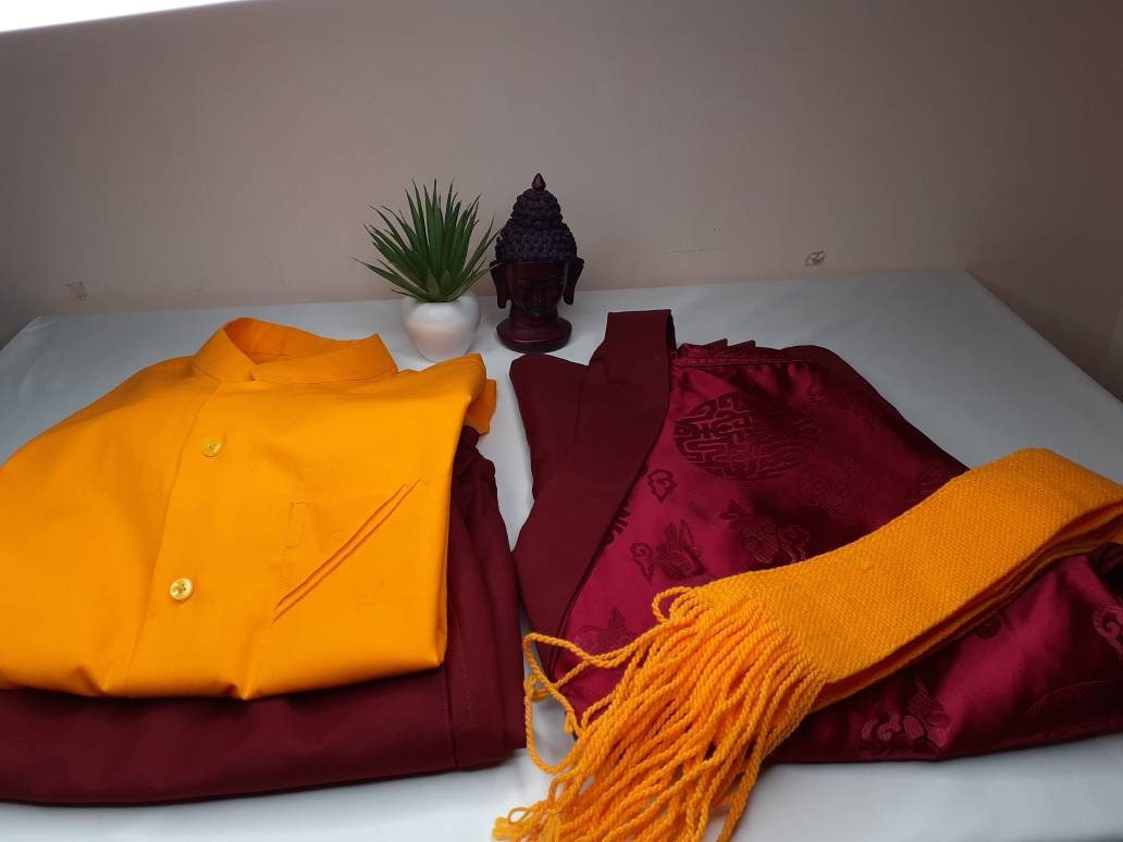 Layman Buddhist Robe Set,Buddhist Prayer Robe,Monastery Style Meditation Dress,Temple clothing,Spiritual Clothes,Buddhist Prayer Costume
