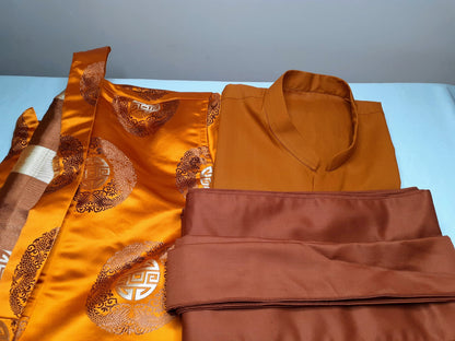 Layman Buddhist Meditation Robe,Tibetan Buddhist  Robe Set, Buddhist Monk Robe,Monastry style,,Temple clothing, Spiritual fabric