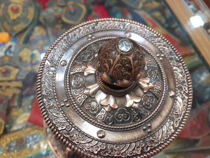 Tibetan Buddhist Meditation Prayer Wheel, Buddhist Ritual Object, Handcrafted Tibetan Spinning Wheel,Buddhist Collectibles, Spiritual Item