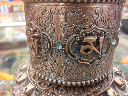 Tibetan Buddhist Meditation Prayer Wheel, Buddhist Ritual Object, Handcrafted Tibetan Spinning Wheel,Buddhist Collectibles, Spiritual Item