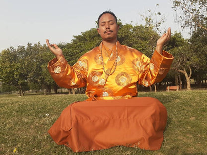 Layman Buddhist Meditation Robe,Tibetan Buddhist  Robe Set, Buddhist Monk Robe,Monastry style,,Temple clothing, Spiritual fabric