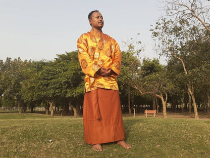 Layman Buddhist Meditation Robe,Tibetan Buddhist  Robe Set, Buddhist Monk Robe,Monastry style,,Temple clothing, Spiritual fabric