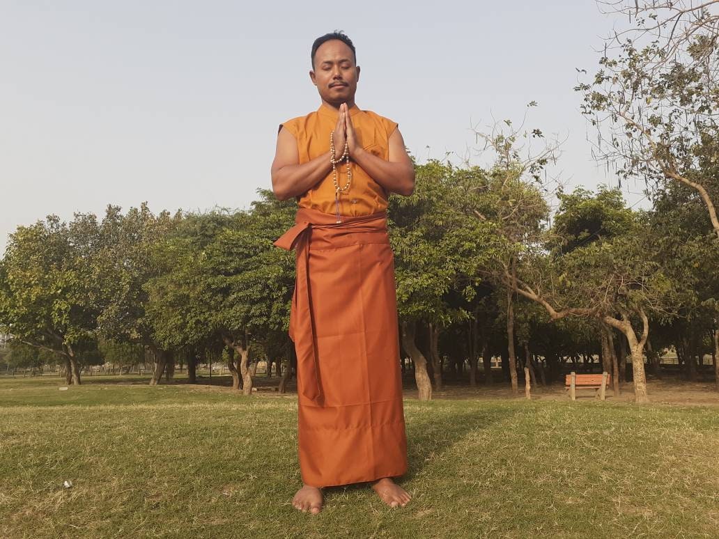 Layman Buddhist Robe Set, Buddhist Robe,Meditation Clothing,Buddhist Meditation Suit, Spiritual Costumes,Temple clothing,Spiritual fabric