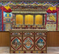 Handcarved Foldable Wooden Tibetan Buddhist Altar Cabinet,Tibetan Prayer Alter Table,Tibetan Buddhist Altar Desk with Auspicious Symbols,