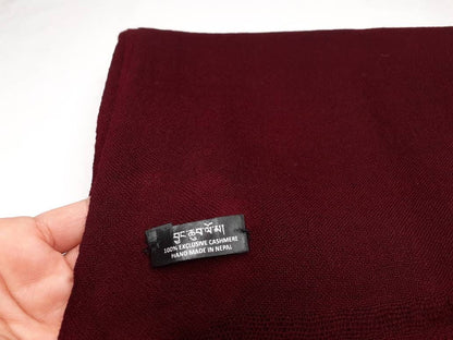 SHAKYAMUNI Handwoven Lightweight Red Buddhist Lama Monk Pure Cashmere Wool Meditation Shawl,TibetBuddhist Prayer Scarf,Himalayan Prayer Wrap