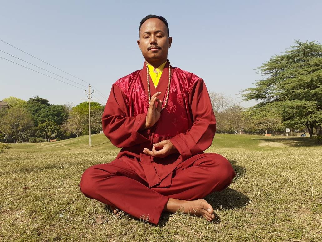 Layman Buddhist Robe Set,Buddhist Prayer Robe,Monastery Style Meditation Dress,Temple clothing,Spiritual Clothes,Buddhist Prayer Costume