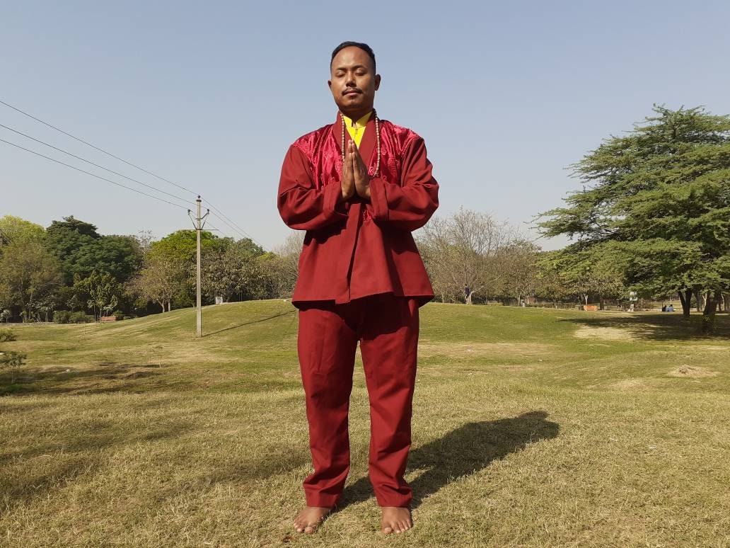 Layman Buddhist Robe Set,Buddhist Prayer Robe,Monastery Style Meditation Dress,Temple clothing,Spiritual Clothes,Buddhist Prayer Costume